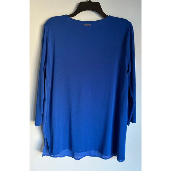 MICHAEL Michael Kors Blue V-Neck Blouse Large - Picture 4 of 7